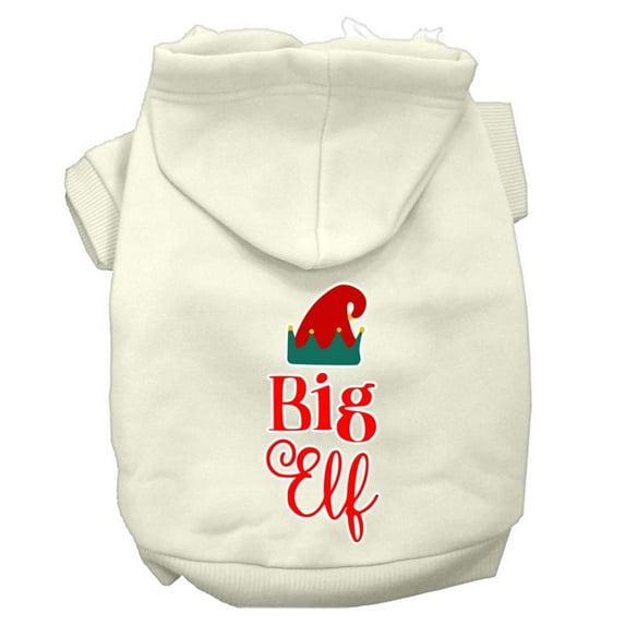 Christmas Pet Dog Cat Hoodie Screen Printed, "Big Elf"