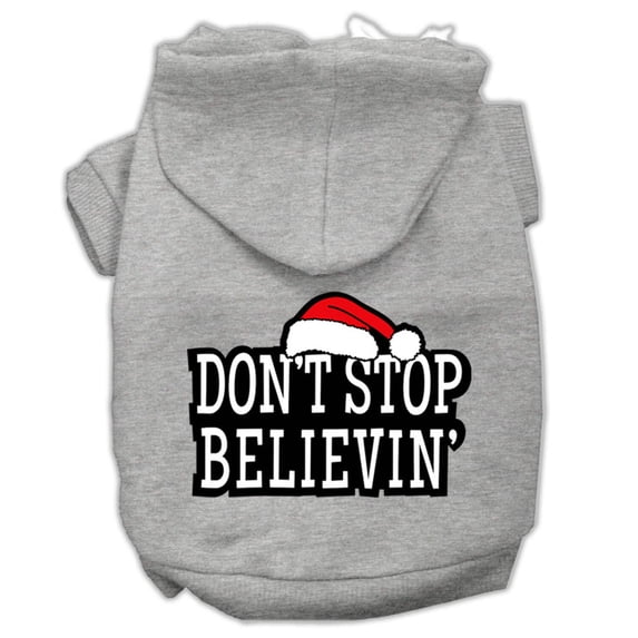 Christmas Pet Dog Cat Hoodie Screen Printed, "Don't Stop Believin"