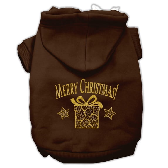 Christmas Pet Dog Cat Hoodie Screen Printed, "Golden Christmas Present"