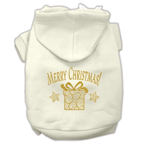 Christmas Pet Dog Cat Hoodie Screen Printed, "Golden Christmas Present"