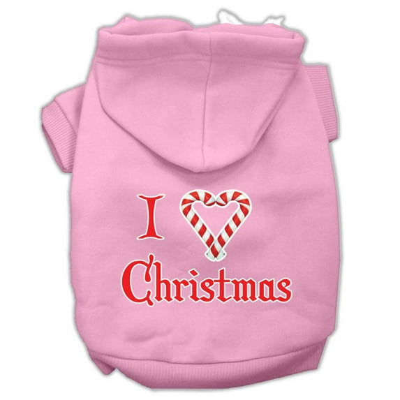 Christmas Pet Dog Cat Hoodie Screen Printed, "I Heart Christmas"