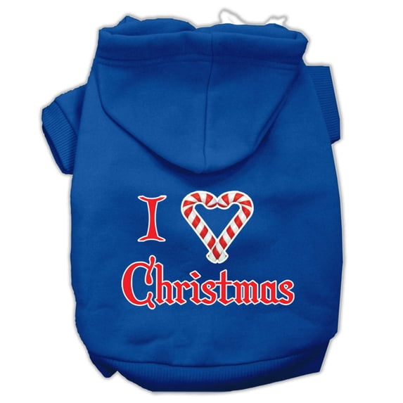 Christmas Pet Dog Cat Hoodie Screen Printed, "I Heart Christmas"
