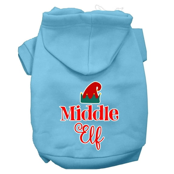 Christmas Pet Dog Cat Hoodie Screen Printed, "Middle Elf"