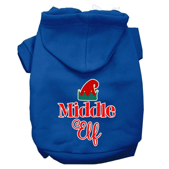 Christmas Pet Dog Cat Hoodie Screen Printed, "Middle Elf"
