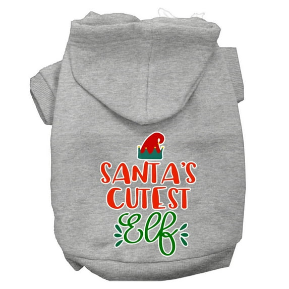 Christmas Pet Dog Cat Hoodie Screen Printed, "Santa's Cutest Elf"