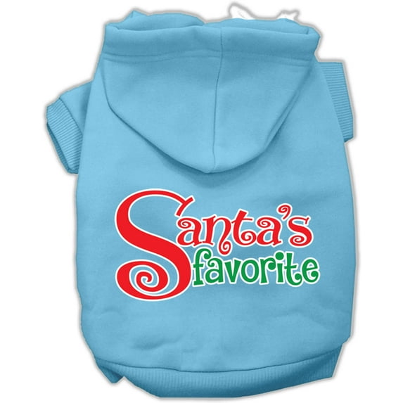 Christmas Pet, Dog Cat Hoodie Screen Printed, "Santa's Favorite"