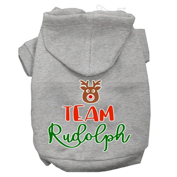 Christmas Pet Dog Cat Hoodie Screen Printed, "Team Rudolph"