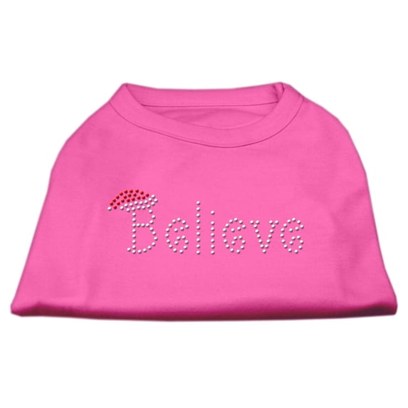 Believe Rhinestone Shirts Bright Pink XXXL(20)