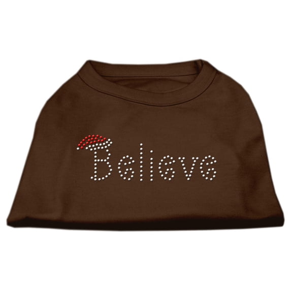 Believe Rhinestone Shirts Brown XS (8)