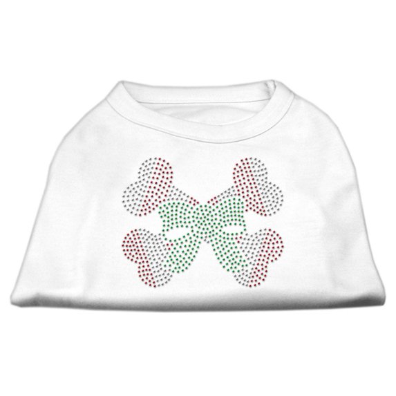 Christmas Pet Dog Cat Shirt Rhinestone, "Candy Cane Crossbones"