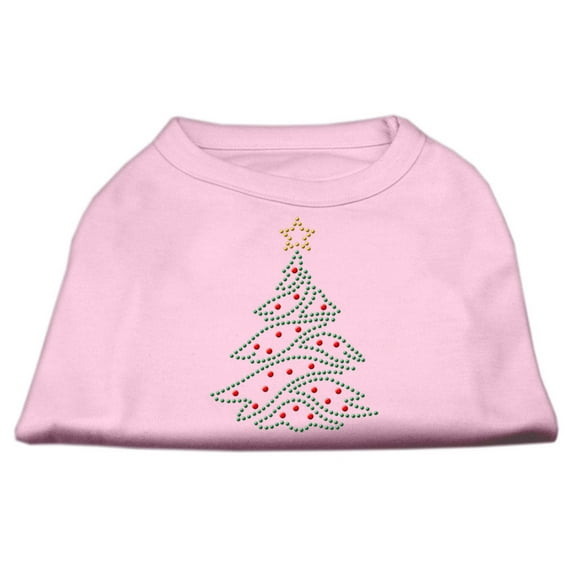 Christmas Tree Rhinestone Shirt Light Pink XXL (18)
