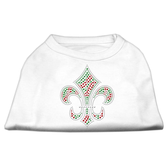 Holiday Fleur de lis Rhinestone Shirts White XXXL(20)