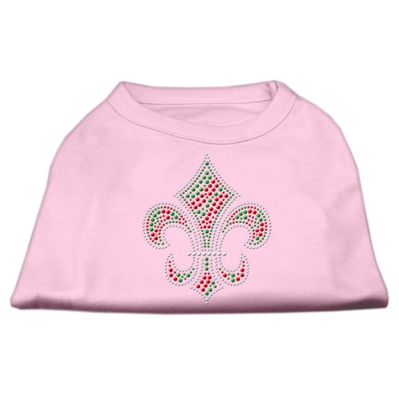Holiday Fleur de lis Rhinestone Shirts Light Pink XXXL(20)