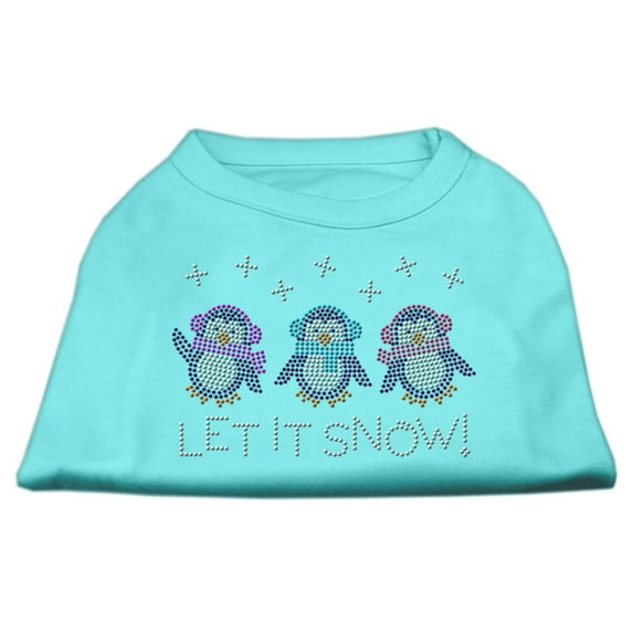 Christmas Pet Dog Cat Shirt Rhinestone, "Let It Snow Penguins"