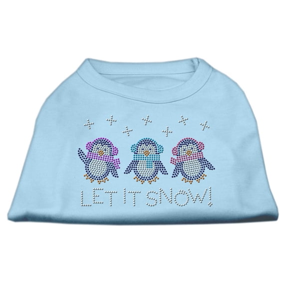 Christmas Pet Dog Cat Shirt Rhinestone, "Let It Snow Penguins"