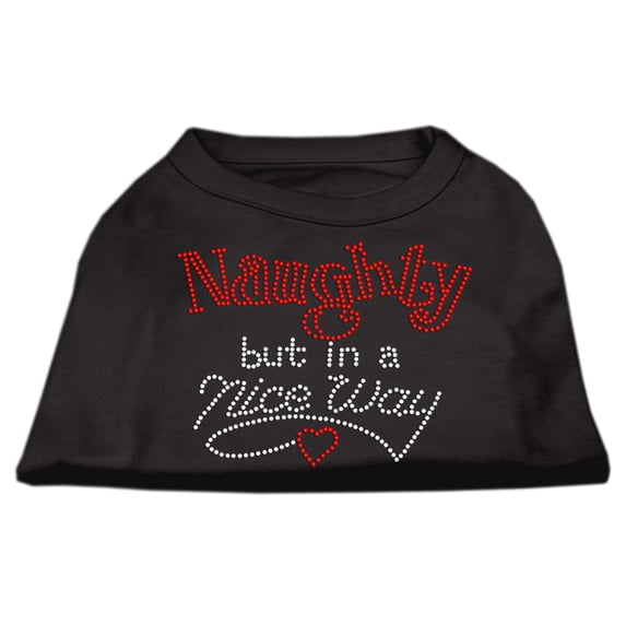 Christmas Pet Dog Cat Shirt Rhinestone, "Naughty, But In A Nice Way"