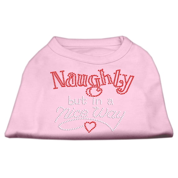 Christmas Pet Dog Cat Shirt Rhinestone, "Naughty, But In A Nice Way"