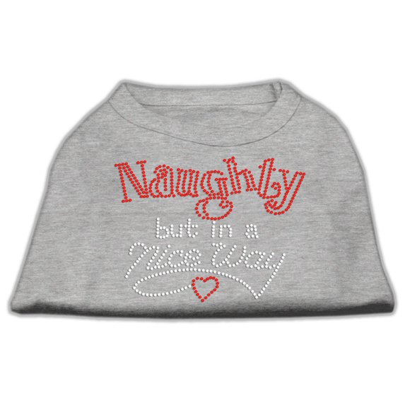 Christmas Pet Dog Cat Shirt Rhinestone, "Naughty, But In A Nice Way"