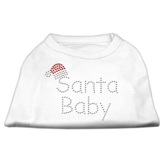 Santa Baby Rhinestone Shirts White S (10)