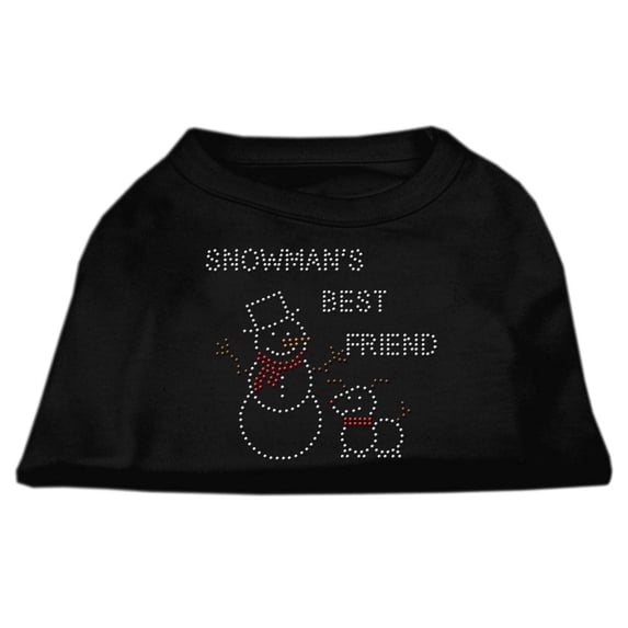 Snowman's Best Friend Rhinestone Shirt Black XS (8)