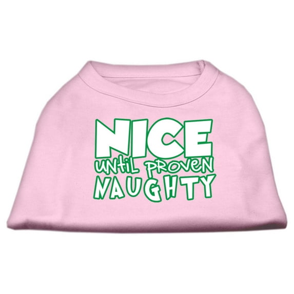 Christmas Pet Dog Cat Shirt Screen Printed, "Nice Until Proven Naughty"