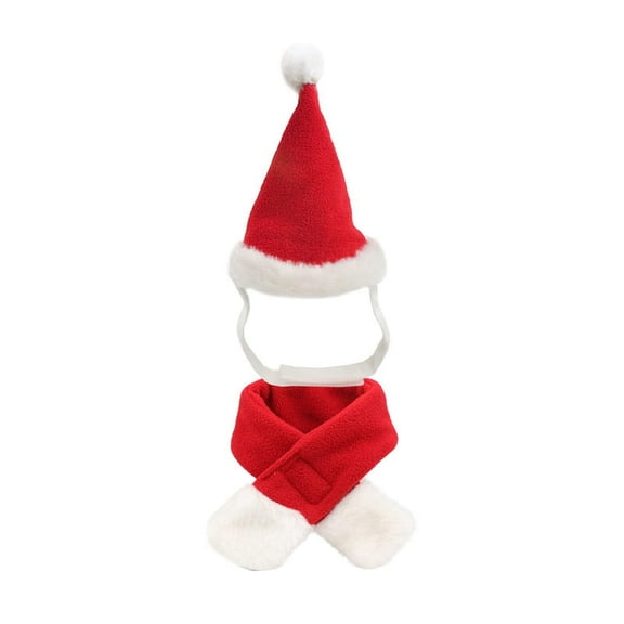 Christmas Pet Hat Scarf Set Short Winter Warm Christmas Party Dress Up Cute Pet Christmas Hat Scarf Suitable For Small And Medium Pet Pet Clothes Rack Pet Clothes for Small Dogs Girl Pet Clothes for