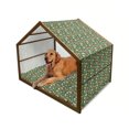 thumbnail image 1 of Christmas Pet House, Vivid of Joyous Holiday Celebration Jumping Dancing Cheery Cartoon for Yule, Outdoor & Indoor Portable Dog Kennel with Pillow and Cover, 5 Sizes, Multicolor, by Ambesonne, 1 of 4