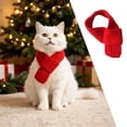 thumbnail image 1 of Christmas Pet Knitted Scarf, Red Festive Holiday Pet Neckwear, Soft Xâmas Accessory for Cats Small Dogs Holiday Party Photo Props, 1 of 5