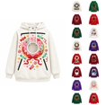 thumbnail image 1 of Christmas Pet Pouch Hoodie Women Men Long Sleeve Festive Graphic Loose Casual Pullover Sweatshirt Dog Cat Carrier Hoodie, 1 of 7