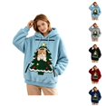 thumbnail image 1 of Christmas Pet Pouch Hoodie for Women Long Sleeve Xmas Tree Graphic Loose Flannel Pullover Sweatshirt Dog Cat Carrier Hoodie, 1 of 8