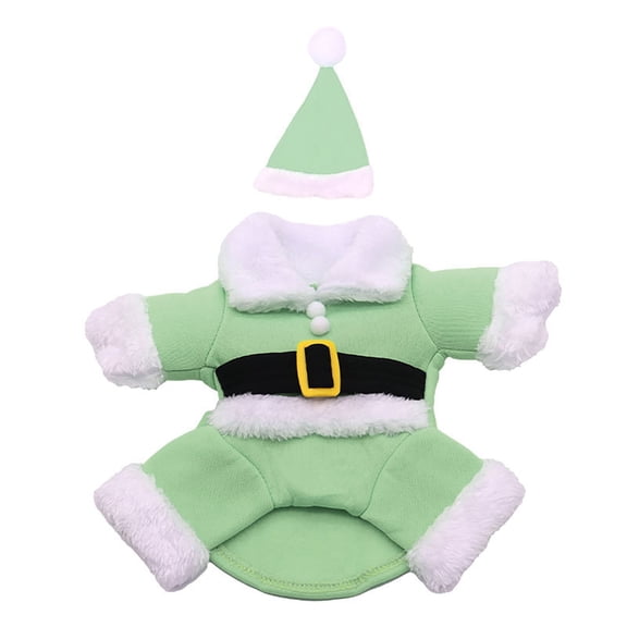 Christmas Pet Santa Costume with Hat Festival Family Gathering Pet Santa Hat Roleplay Clothes Cats Dog Stage Props Suit