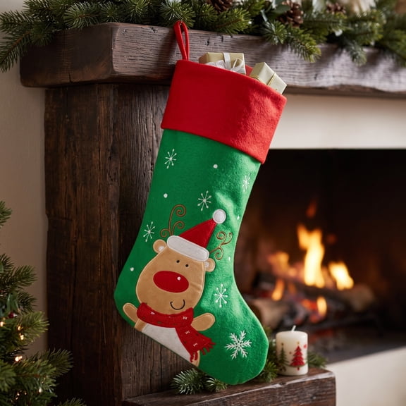 Christmas Pet Snowman Stocking, Festive Snowman Reindeer Hanging Gift Bag for Candy Treats and Small Presents, Cute Xmas Tree Fireplace Wall Ornament for Home Holiday Party Decor and Gifting