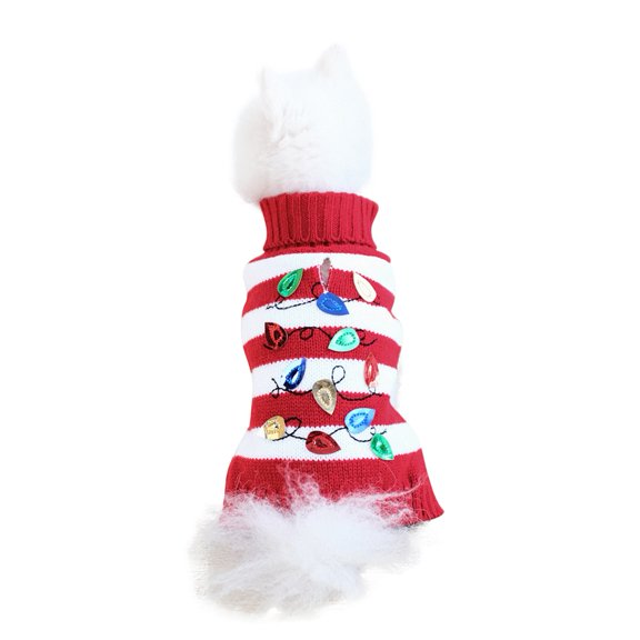 Christmas Pet Sweater Dog Sweaters Cold Weather Outfit for Small Medium Dogs and Cats