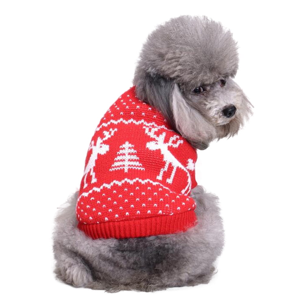 Christmas Pet Sweater Festive Puppy Clothes Small Dog Winter Coat for