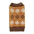 thumbnail image 1 of Christmas Pet Sweater Grey Brown Snowflake Knitted Collar Soft Warm All Ages Pets, 1 of 3