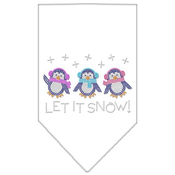 Christmas Pet and Dog Bandana Rhinestone, "Let It Snow Penguins"