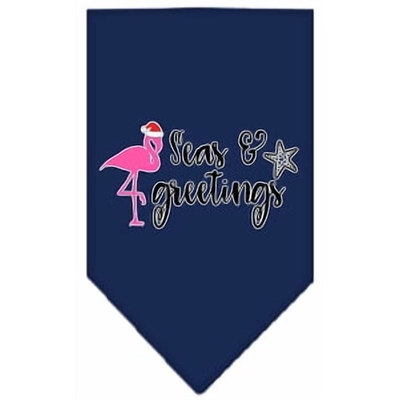 Christmas Pet and Dog Bandana Screen Printed, "Seas Greetings"