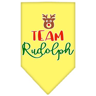 Christmas Pet and Dog Bandana Screen Printed, "Team Rudolph"