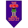 thumbnail image 1 of Christmas Pet and Dog Bandana Screen Printed, "The Elf Did It", 1 of 9