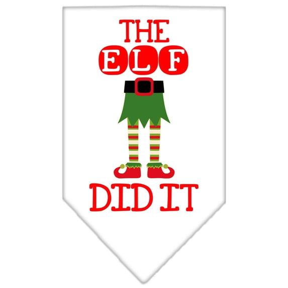 Christmas Pet and Dog Bandana Screen Printed, "The Elf Did It"
