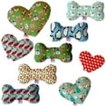 thumbnail image 1 of Christmas Pet and Dog Plush Heart or Bone Toy, "Holiday Friends Group" (Available in different sizes, and 7 different patterns!), 1 of 6