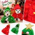 thumbnail image 1 of Christmas Pet with Pom Trim and Ruffled Hem, Red Christmas Tree Outfit for Small Dogs and Cats, Holiday Gift Pet Clothes 1 Pack, 1 of 6