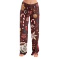 thumbnail image 1 of Christmas Petite Pajamas for Women Fall Flannel Christmas Snowflake Print Pj Bottoms Holiday Elastic Waist Soft Pajama Pants Comfy Casual Sleep Lounge Pants Deep Red 2XL, 1 of 7