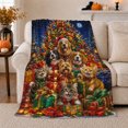 thumbnail image 1 of Christmas Pets Gifts Under Starlit Tree Festive, Festive Holiday Scene, Warm Flannel Blanket for Living Room and Reading Nook, Animal Lovers Christmas Gift, Festive Home Decor, 1 of 9