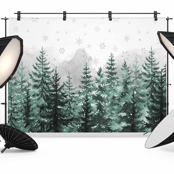 Christmas Photo Backdrop 10x8 ft Pine Tree Forest Photography Backdrops ...