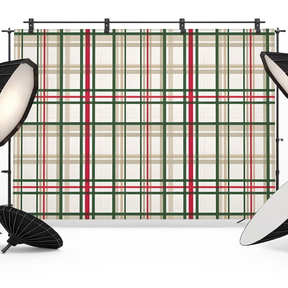 Christmas Photo Backdrop 5x7 ft Christmas Buffalo Plaid Photography Backdrops Curtains Wall Covering Red Green Check Photo Booth Drapes for Backdrop Photoshoot Party Birthday Background Screen