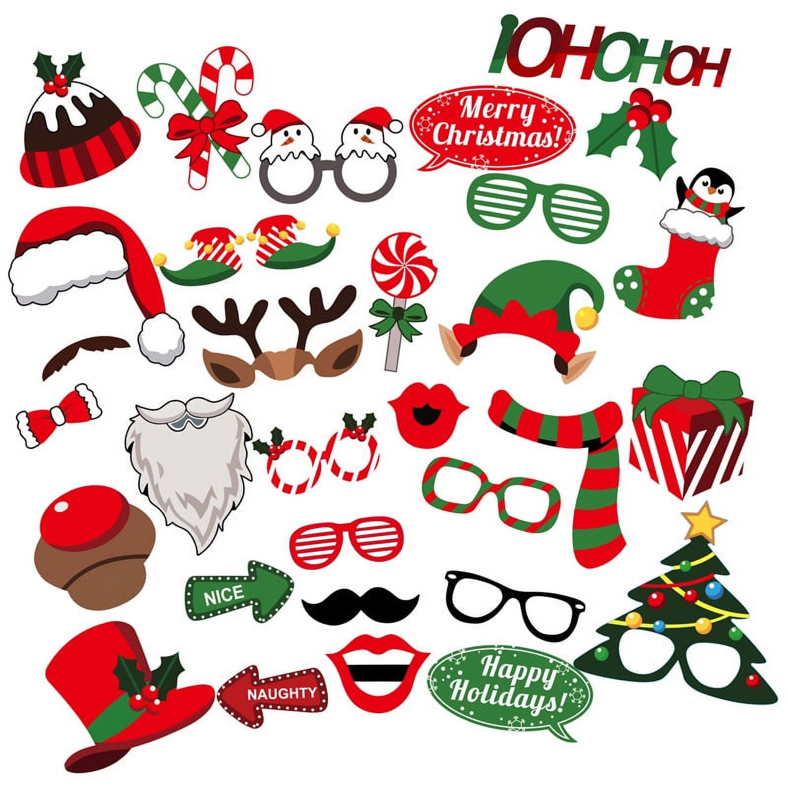 Christmas Photo Booth Props Kit Christmas Party