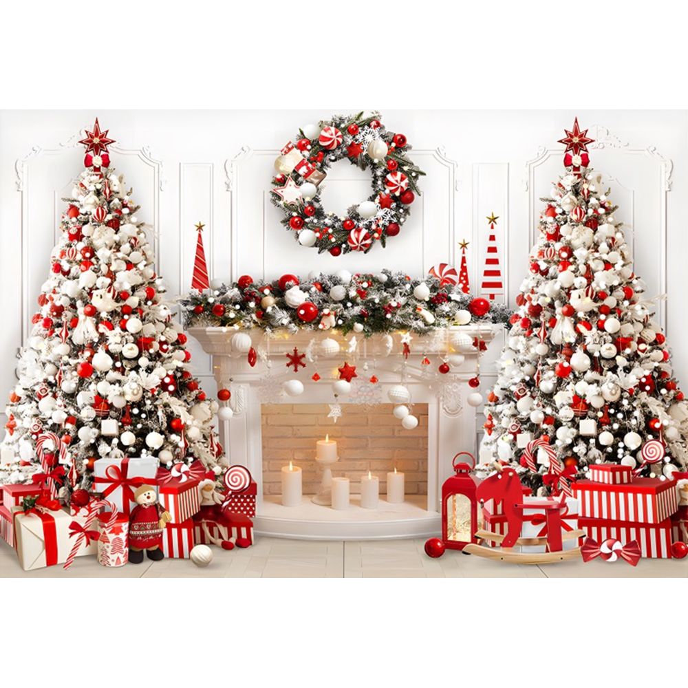 Christmas Photography Backdrop Winter New Year Xmas Indoor White