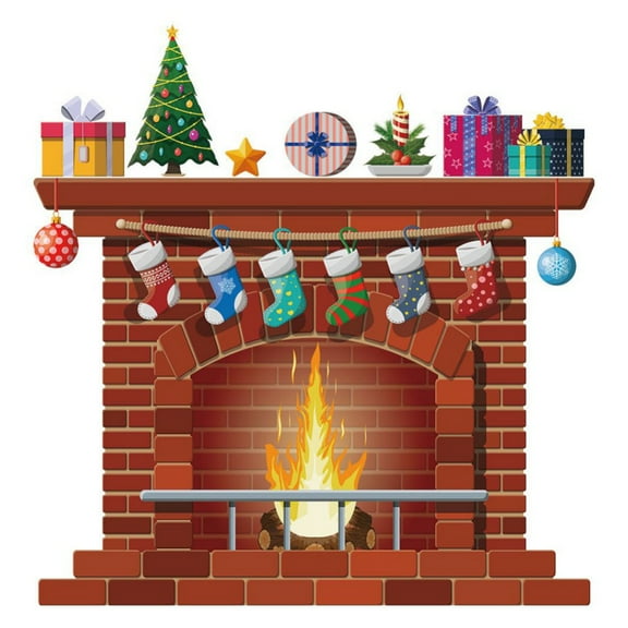 Christmas Photography Backdrops Child Christmas Fireplace Decoration Background for Photo