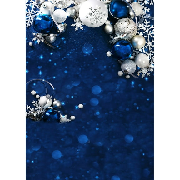 Christmas Photography Backdrops rative Balls Dark Blue Backgrounds for Photo Studio Party Customized Photoph Photocall